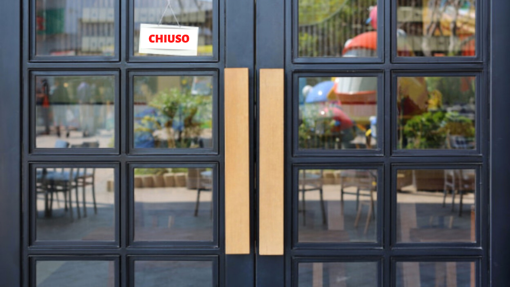 Ristorante chiuso simbolo del malcontento dei ristoratori